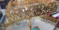 Луксозна двуетажна декорация в златисто с огледални основи, подходяща и като поставка за бижута, снимка 3
