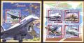 Чисти марки в малък лист и блок Авиация Самолети 2015 от  Мозамбик  