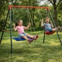 Двойна градинска люлка - класическа и щъркелово гнездо - гарантиран релакс и забавление, снимка 4