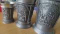 метални чаши , калаени чаши комплект 3 бр., снимка 4