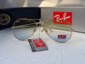 Ray-Ban RB 3026 слънчеви очила Рей-Бан авиатор жълто сини , снимка 5