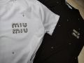 Памучни дамски тениски Miu Miu - два цвята - 25 лв., снимка 4