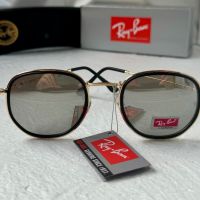 Ray-Ban RB3348 Blaze Round дамски мъжки слънчеви очила унисекс сиви огледални, снимка 2 - Слънчеви и диоптрични очила - 45429525