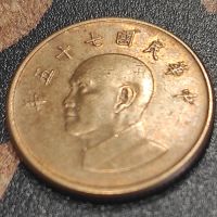 Монета Тайван - 1 долар - 1996, снимка 2 - Нумизматика и бонистика - 44935577