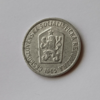 10 хелера 1965 Чехословакия , 10 хелера Чехословакия 1965  Монета от Чехословакия , снимка 1 - Нумизматика и бонистика - 45026234