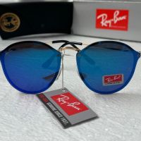 Ray-Ban RB3574 Blaze Round дамски мъжки слънчеви очила унисекс сини огледални, снимка 2 - Слънчеви и диоптрични очила - 45407346
