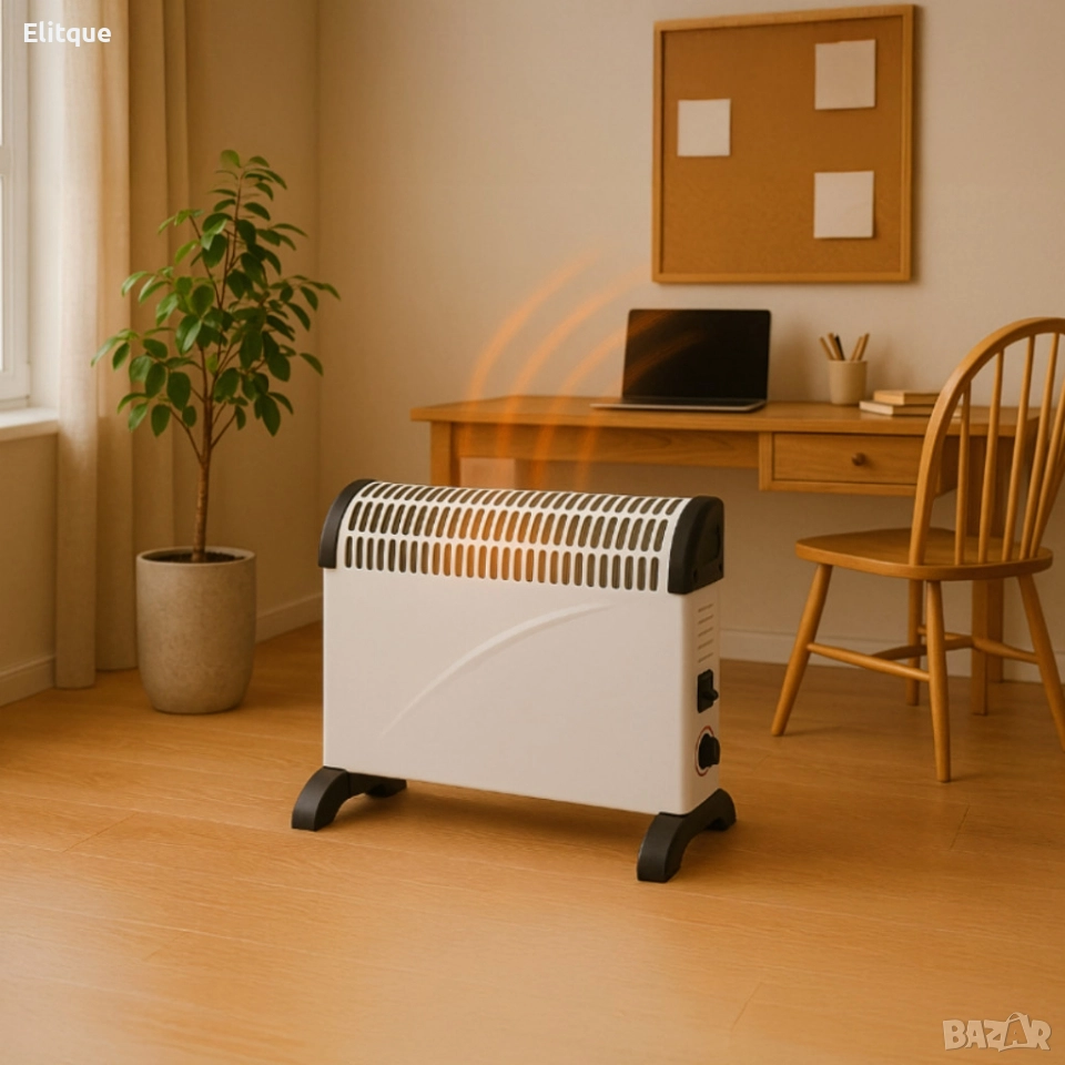 Електрически конвектор 2000 W с термостат – Енергийно ефективен и тих отоплител за всяко помещение, снимка 1