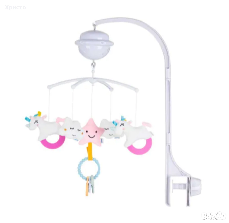 CHIPOLINO Музикална въртележка за легло и кошара с проектор ЕДНОРОГ, снимка 1