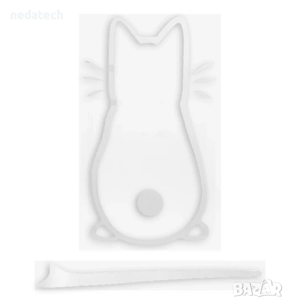 Стикер за чистачка коте, 19.5x32.5 см., снимка 1