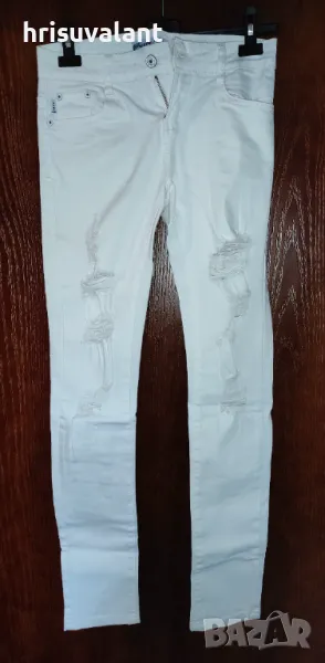 Бял панталон skinny, снимка 1
