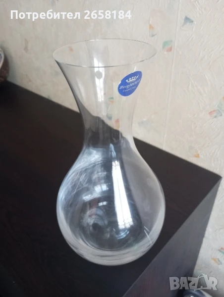 Гарафа за вино, кристално стъкло, Берг хоф, снимка 1