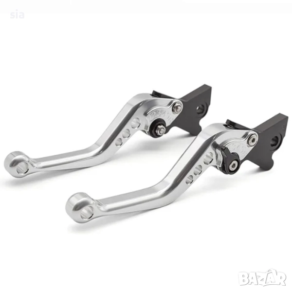 Ръчки за мотор, 17,7см, 2бр, За съединител и спирачка, сиви, снимка 1