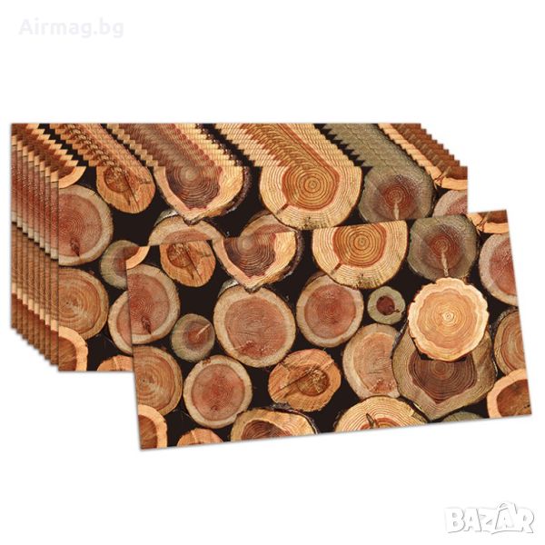 Топлоизолационно пано Дървени трупи 3D / 30x60x1.5см, снимка 1