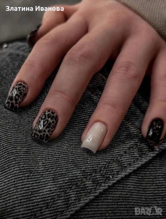 Самозалепващи изкуствени нокти 24 бр. + лепило в комплект, снимка 1