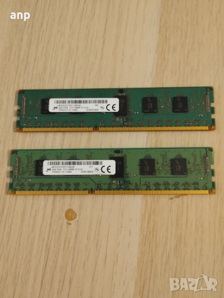 Micron DDR3 ECC Рам Памет 2 x 4GB | 1866MHz | PC3-14900R | 1Rx8, снимка 1