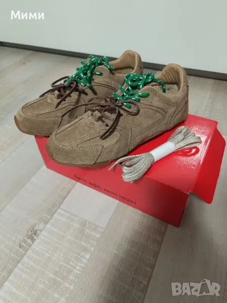 Актуални маратонки с различни връзки,велурени,естествена кожа 38н., снимка 1