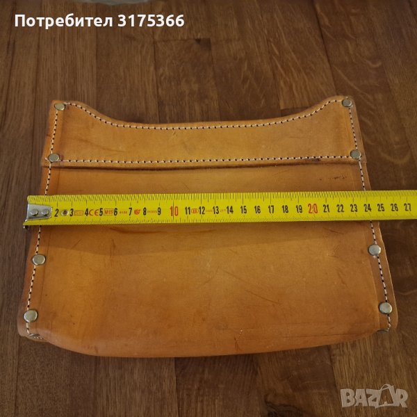 Нова кожена чанта от телешки бокс без капак  за  кръст или декорация , снимка 1