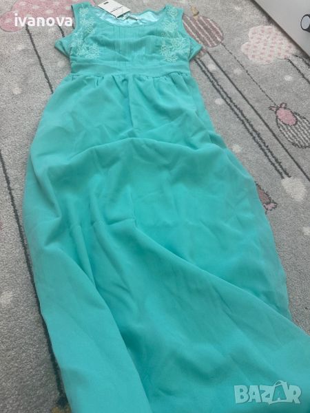 Дълга официална рокля мента М размер, снимка 1