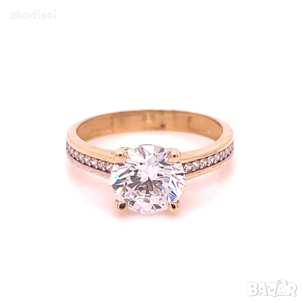 Златен дамски пръстен 2,72гр. размер:56 14кр. проба:585 модел:34468-5, снимка 1