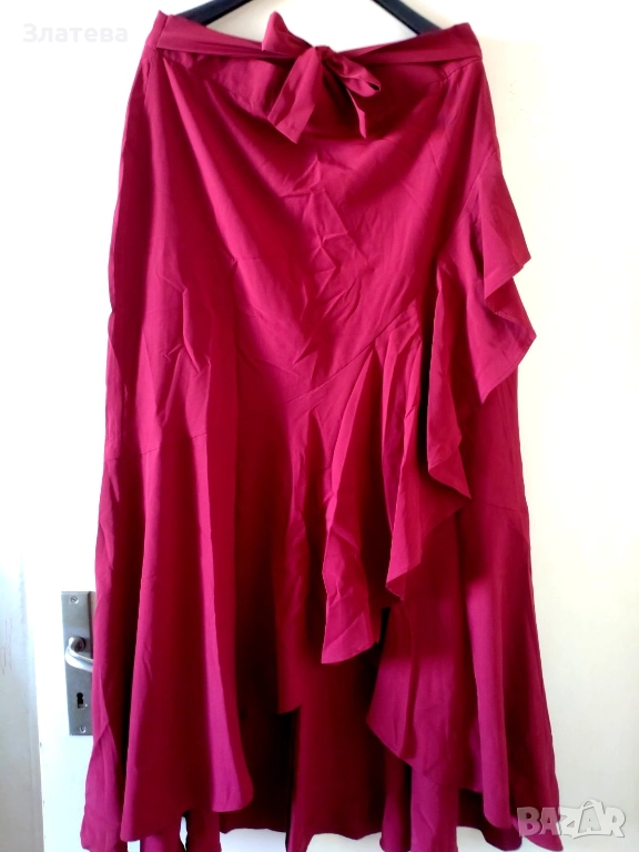  Дълга тъмно червена пола Л - ХЛ, снимка 1