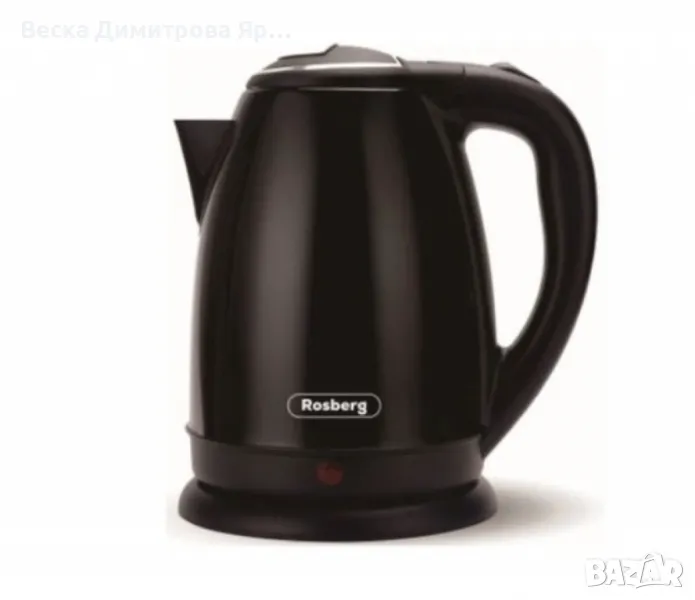 Електрическа кана Rosberg, 1500W, 1 л., Корпус неръжд. стомана, S/S,2 ГОДИНИ ГАРАНЦИЯ, снимка 1