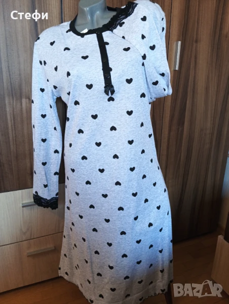 Дамска Нощница на сърца , снимка 1