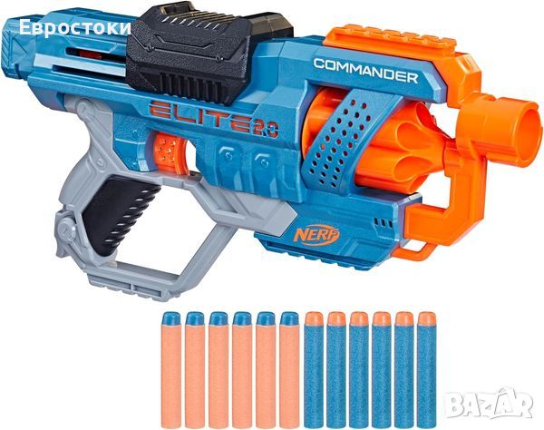 Hasbro Бластер NERF ELITE 2.0 COMMANDER RD-6 с 12 стрели, снимка 1