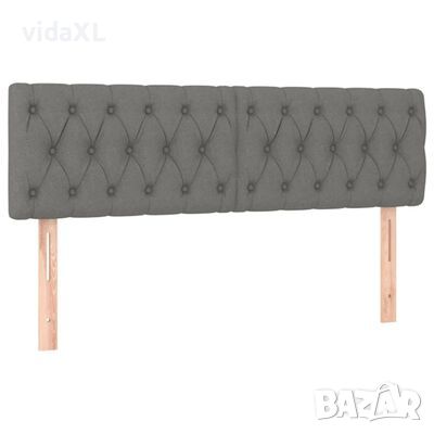 vidaXL Горни табли за легло, 2 бр, тъмносиви, 80x7x78/88 см, плат(SKU:346355, снимка 1