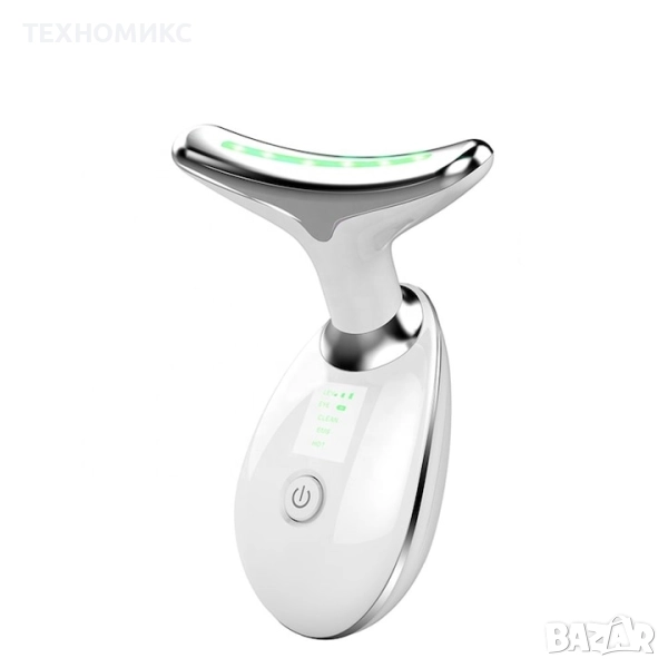 Мултифункционален масажор за лице и шия Лифтинг на лицето LED фотонна терапия , снимка 1