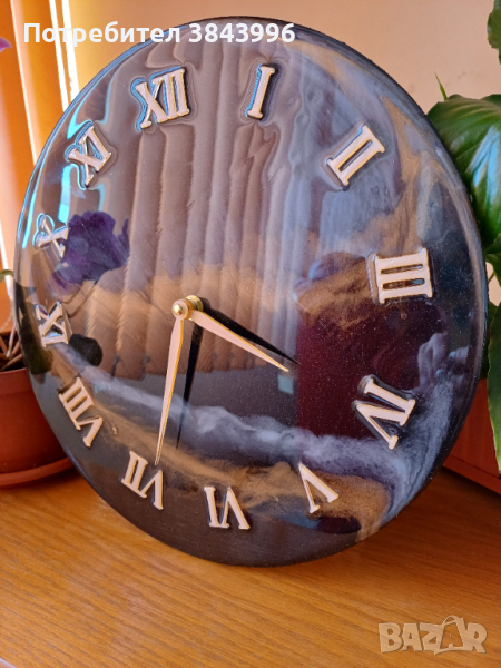 Стенен часовник от епоксидна смола , снимка 1
