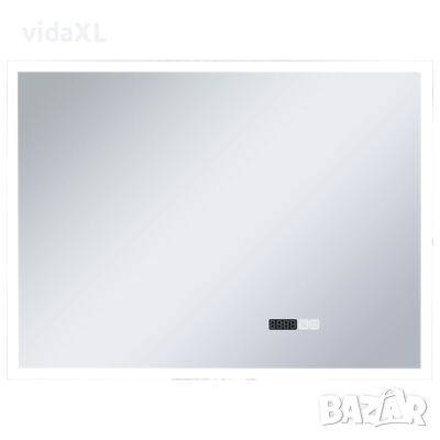 vidaXL LED огледало за баня с тъч сензор и показване на часа 50x60 см)SKU:144738, снимка 1
