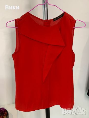 Zara червена риза в размер XS, снимка 5 - Ризи - 46219178