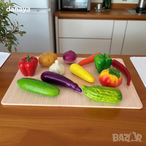 6083 Комплект реалистични изкуствени зеленчуци за декорация, 12 броя, снимка 2 - Изкуствени цветя - 51537043