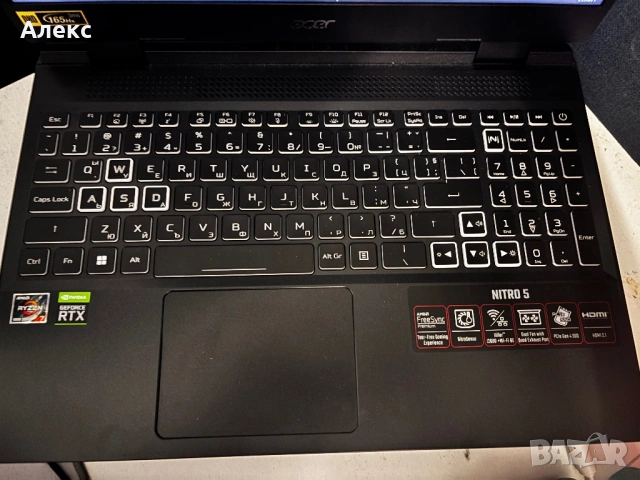 Acer nitro 5 rtx3060+ клавиатура,слушалки,мауспад, монитор+ g29 волан, снимка 3 - Лаптопи за игри - 53759378