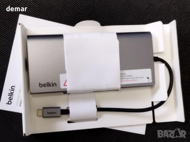 Belkin USB-C 8 в 1 хъб,2 USB-C, 2 USB-A, 2 HDMI, Ethernet и 100 W порт, снимка 8 - Кабели и адаптери - 46633818