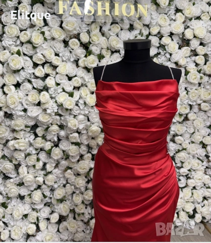 ⭐️Дълги сатенени рокли с цепка, снимка 2 - Рокли - 53195469