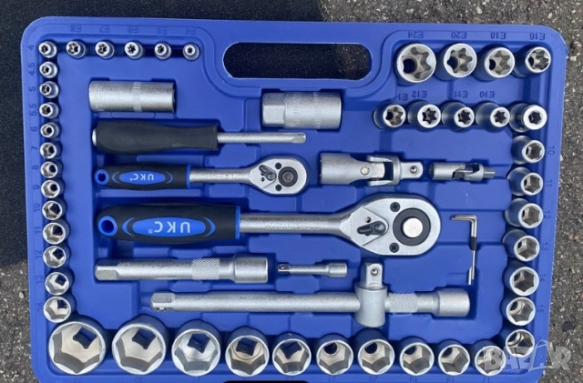 НЕМСКИ К-т Гедоре 108 части UKC Куфар с инструменти гедория тресчотка, снимка 4 - Гедорета - 52235165