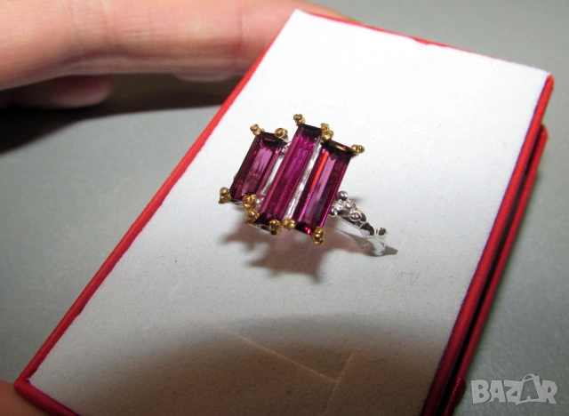 Аквамарин и родолит, снимка 5 - Колиета, медальони, синджири - 53044569