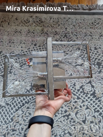 Лампа / Полилей с цветя + подарък, снимка 6 - Полилеи - 53016262