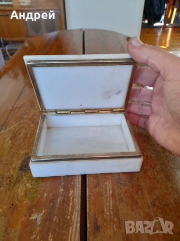 Стара мраморна кутия за бижута #2, снимка 2 - Други ценни предмети - 53976625