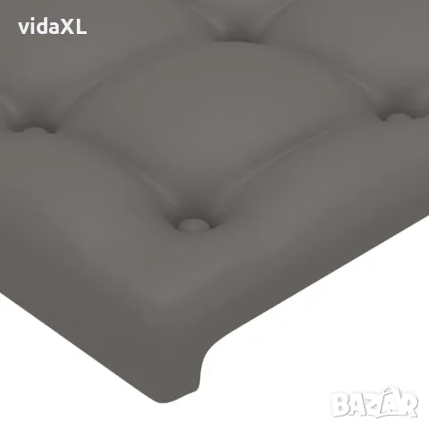 vidaXL Горни табли за легло 4 бр сива, 100x5x78/88 см, изкуствена кожа（SKU:3116444）, снимка 4 - Спални и легла - 49467025