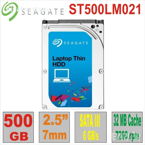 HDD 2.5`  500Gb Seagate ST500LM021, снимка 1 - Твърди дискове - 46903322