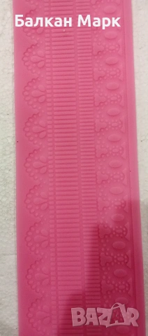 Розов силиконов молд за захарна дантела – украса за торти и сладкиши