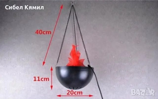 Декоративна окачена електрическа камина с реалистичен LED пламък, снимка 2 - Други - 47446233