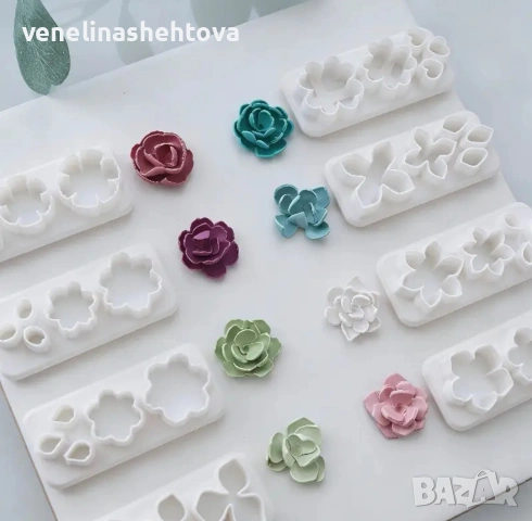8 броя резци резец цветя за тесто за фондан за декорация на торта гипс смола 