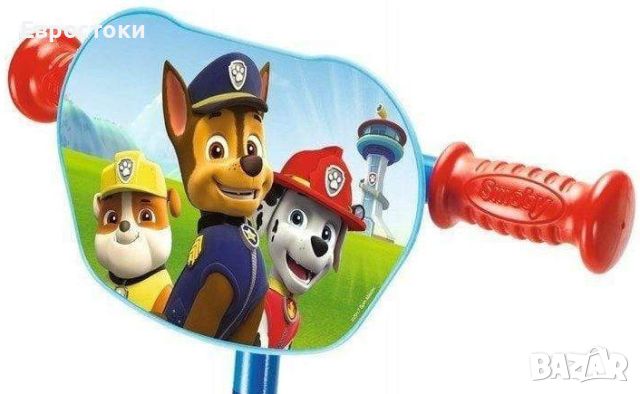 Детска тротинетка Smoby Paw Patrol 3W, детска тротинетка Пес Патрул с регулируема височина на волана, снимка 4 - Детски велосипеди, триколки и коли - 45888261