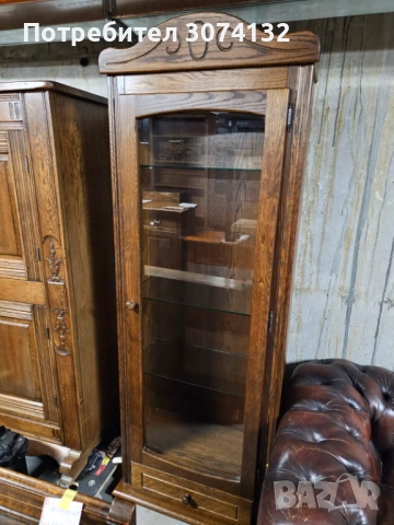 Елегантна витрина с осветление в стил Рустик, снимка 3 - Секции и витрини - 52916119