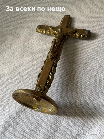 Стар бронзов кръст 16х9см, снимка 7 - Антикварни и старинни предмети - 50114854