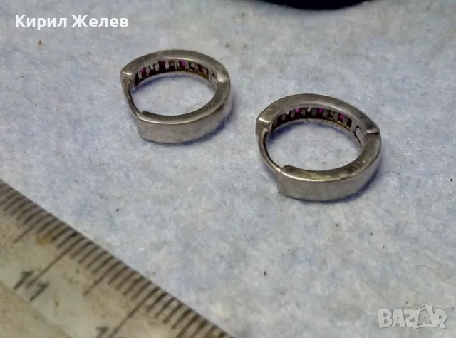 ПРЕКРАСНИ РУБИНЕНИ СРЕБЪРНИ ОБЕЦИ - АНГЛИЯ СРЕБРО 925 с ЮВЕЛИРНО ФАСЕТИРАНИ РУБИНИ 50065, снимка 9 - Обеци - 49704566