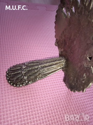 Посребрен Паун Ар Деко 1930-40, снимка 5 - Антикварни и старинни предмети - 52591586